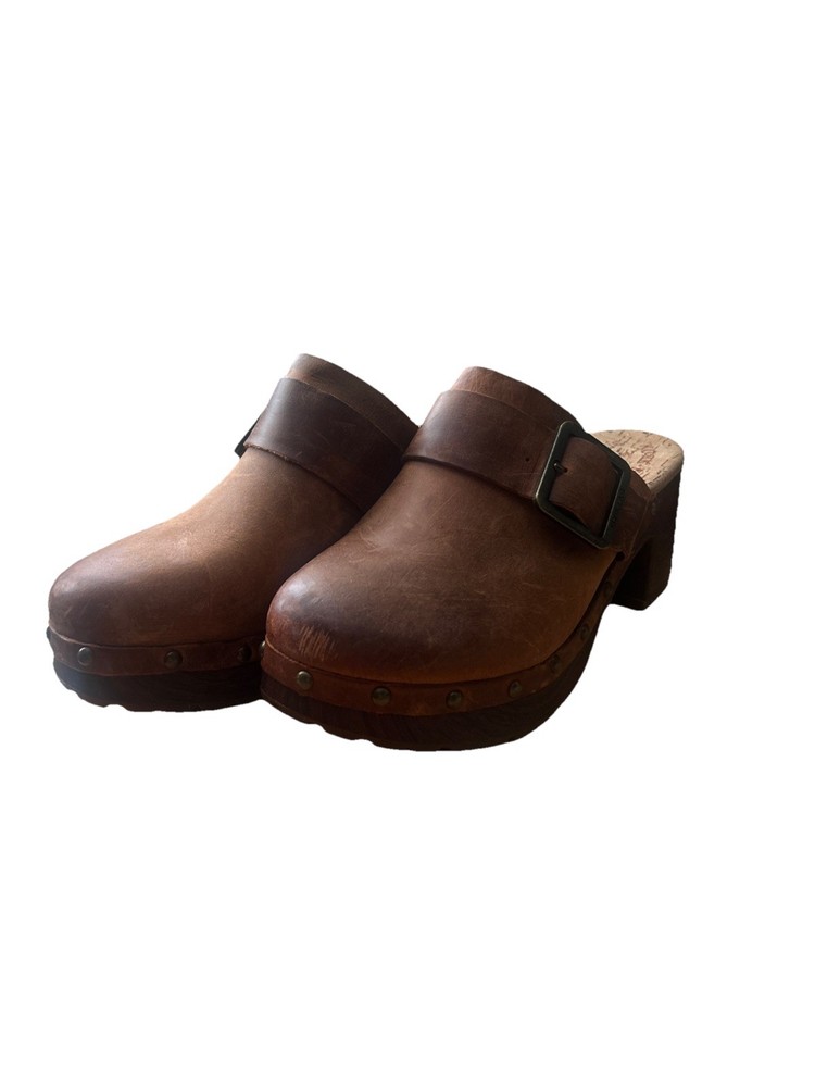 Kork Ease Women's Leather Clogs Brown Mules Size 9 Slip On Shoes