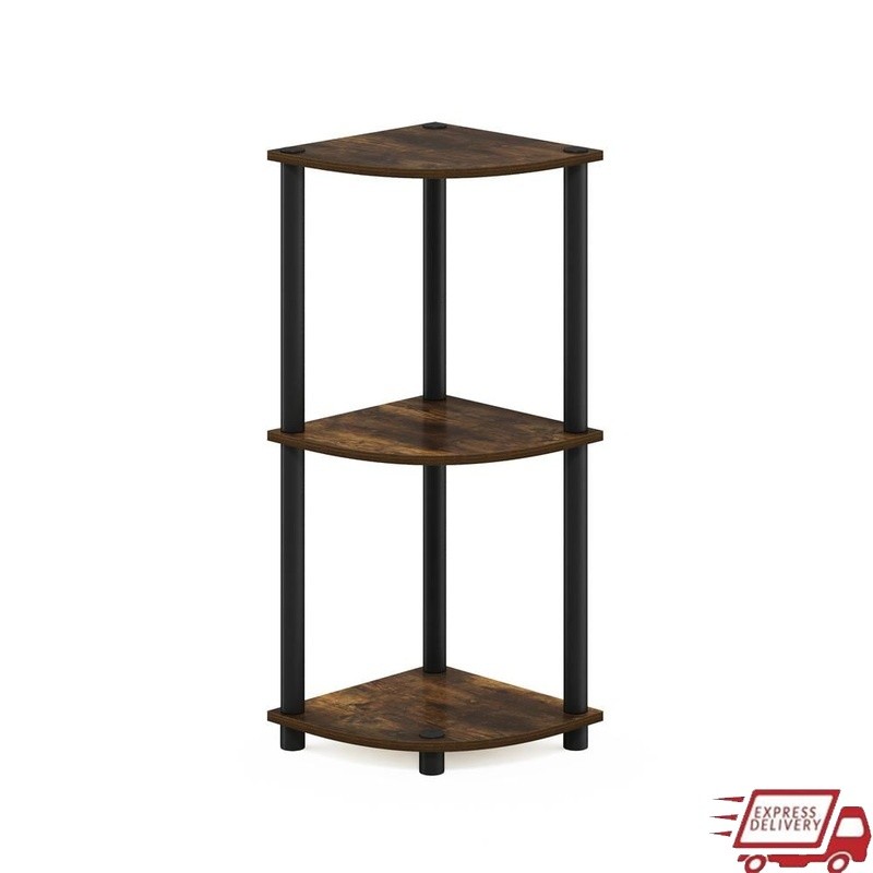 3-Tier Corner Display Rack Shelving Unit Storage Organizer No Tools Assembly New