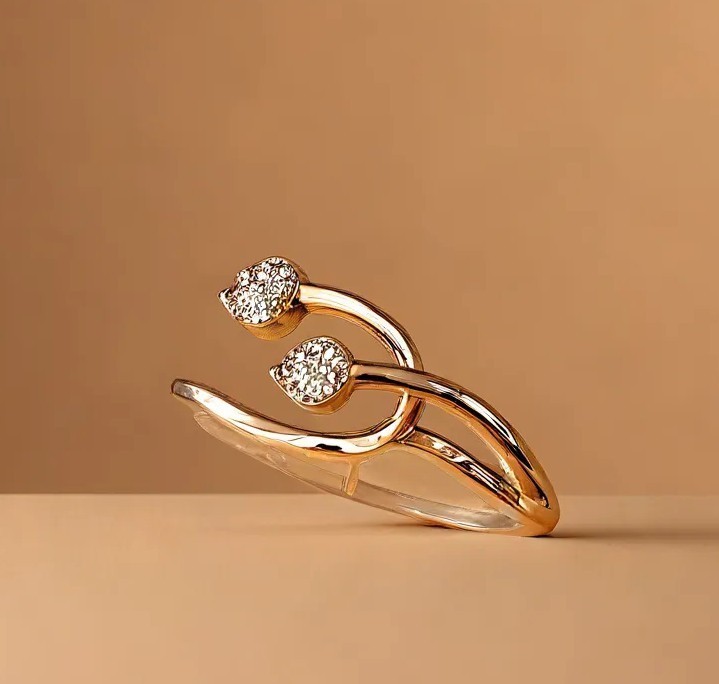 1.20Ct Round Cut Simulated Diamond Delicate Promise Ring In 14k Rose Gold Plated