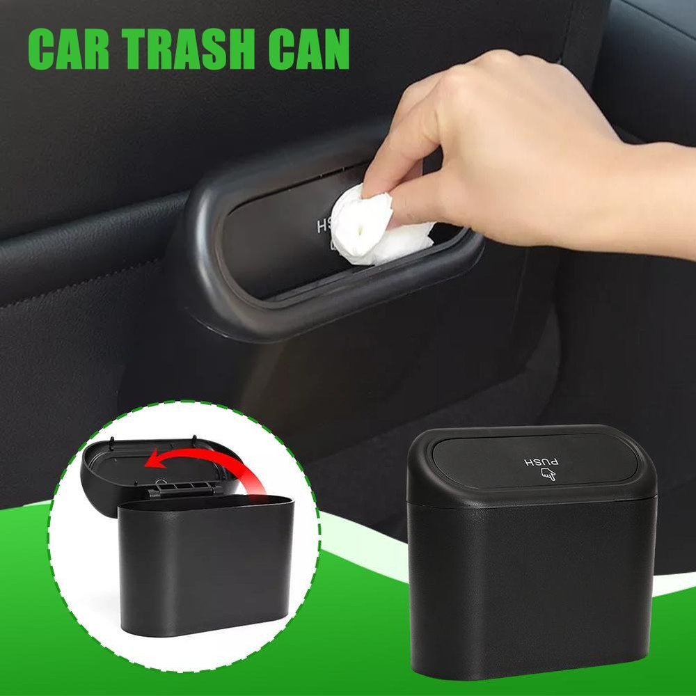 Car Hanging Trash Bin Garbage Can Organizer Rubbish Box Storage J7M8 L3S6