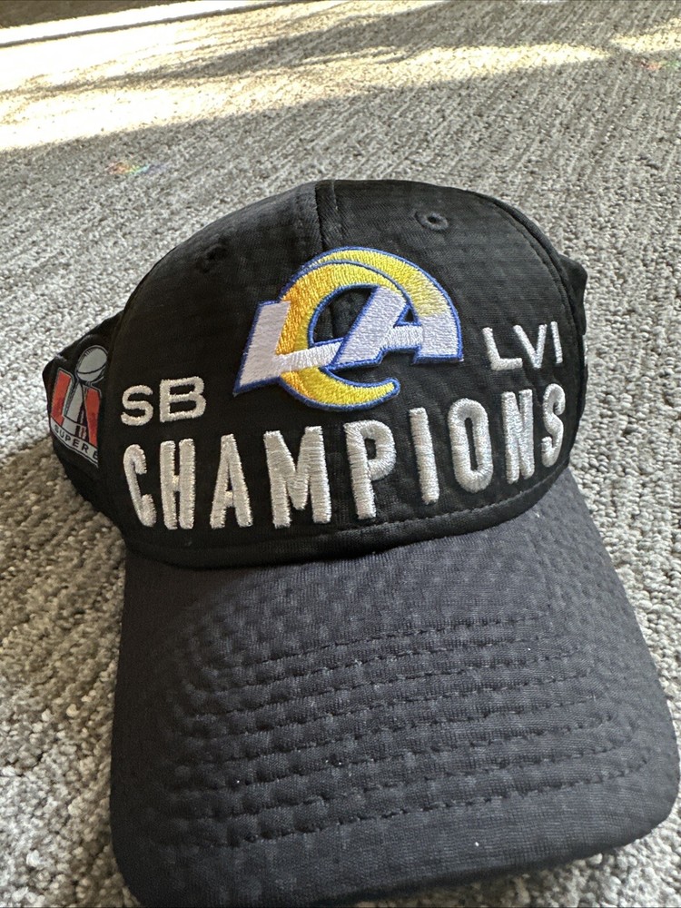 New Era Los Angeles Rams Super Bowl LVI Champions 9FORTY Snapback Hat Cap Black