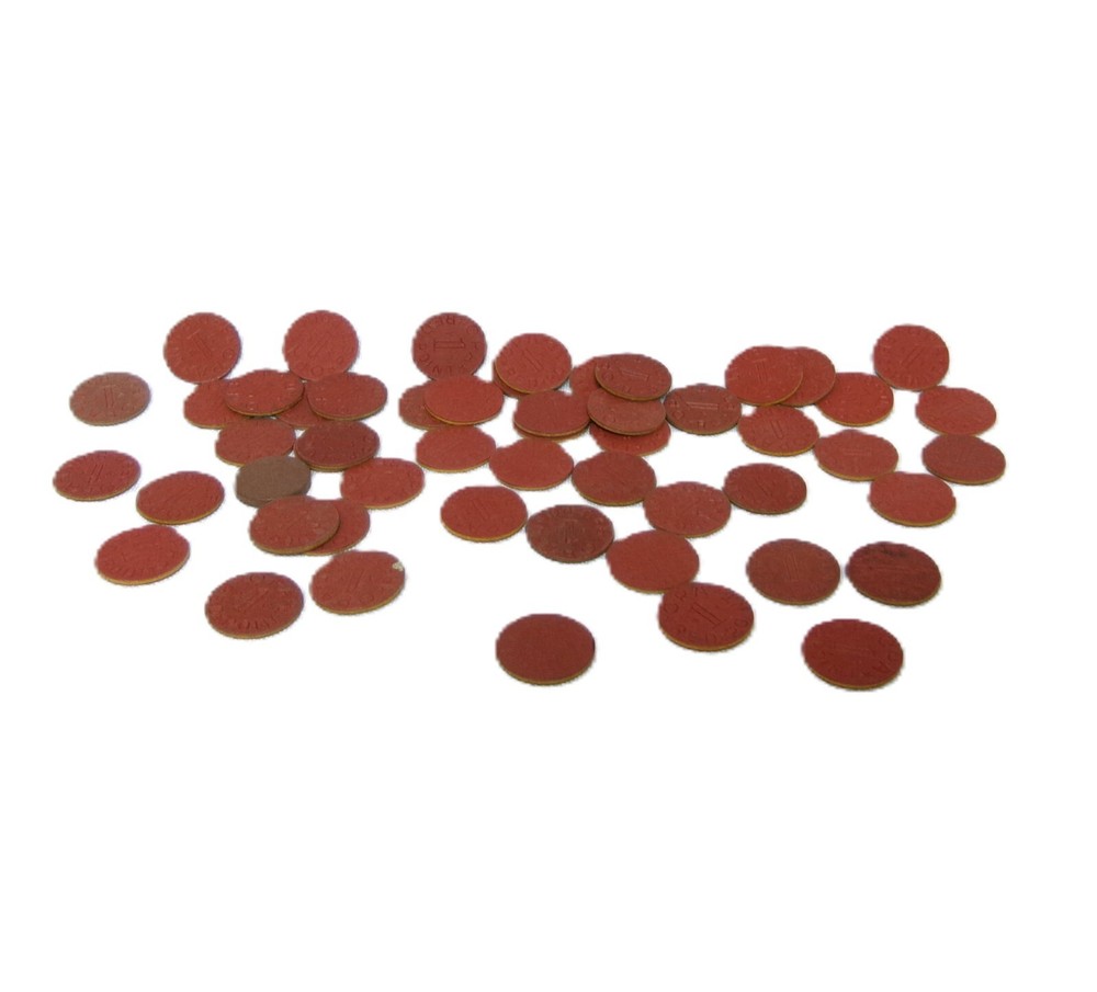Lot/50 - OPA Ration Coins World War 2 WWII Vintage Red Point Tokens (X)