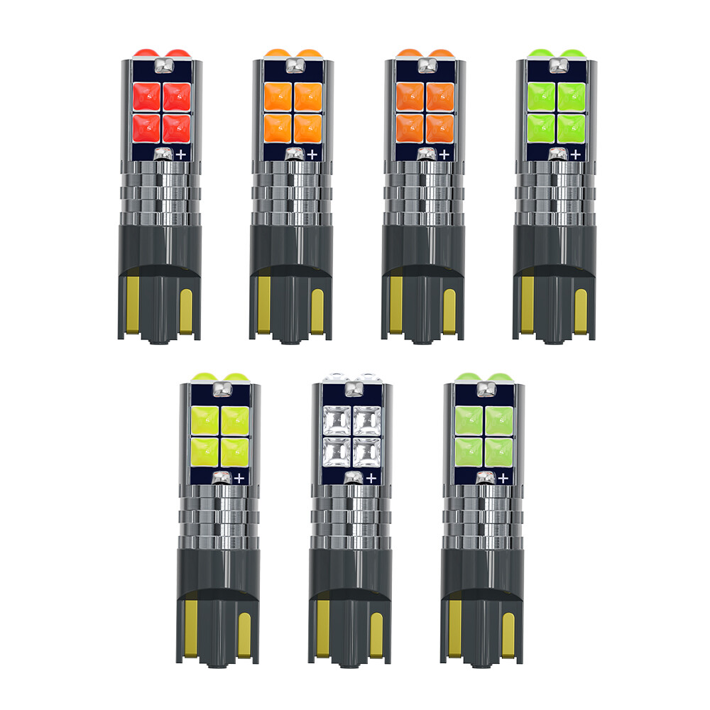 10X T10 LED Wedge White Ice Blue Yellow Blue 168 194 Car Interior 3030 10-Bulbs