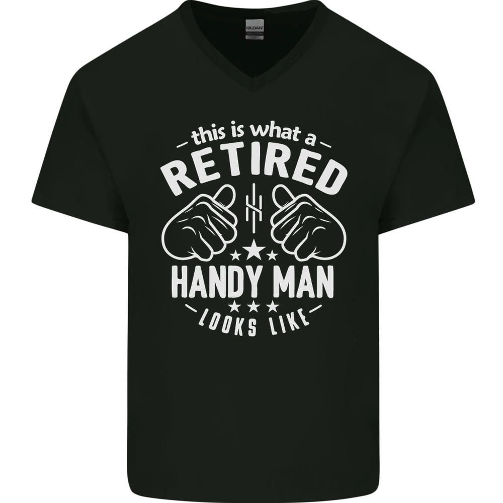 This Is What a Retired Handy Man Looks Like Mens V-Neck Cotton T-Shirt