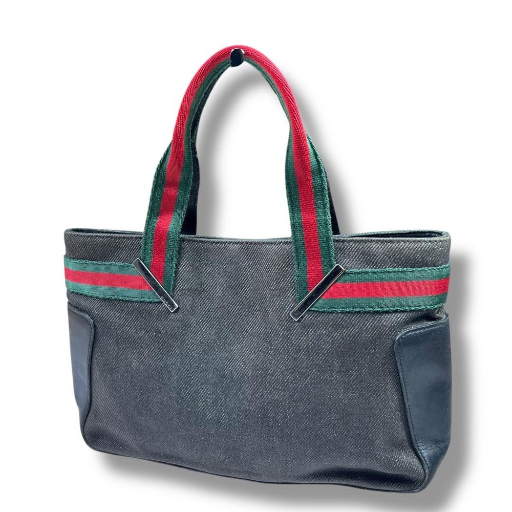 Gucci Sherry Line Mini Tote in Denim Canvas Pre-Owned Authentic