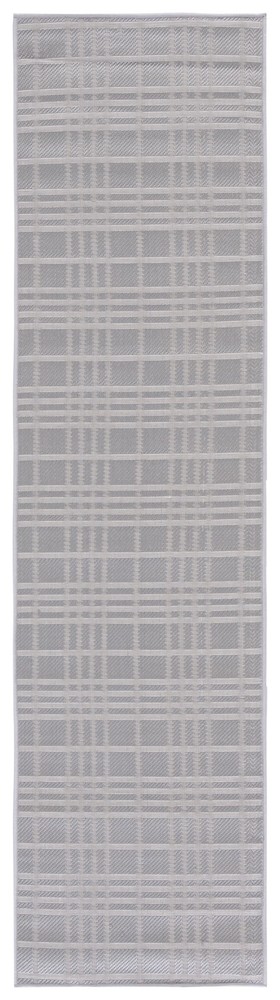 SAFAVIEH Bermuda Lavern Geometric Washable Indoor Outdoor Runner Rug in Grey  