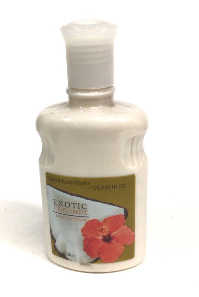 Bath and Body Works Pleasures 8 oz Exotic Coconut Body Lotion Rare Retired New.