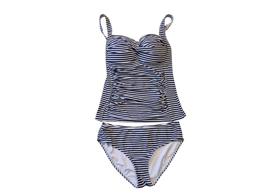 Nip Tuck Swim Set Halter Top Multi Fit Cup 2 Piece Swim Wear Size 6 Shapewear