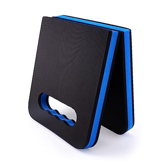 Kneeling Pad with Carrying Handles, Extra Thick Foam Cushioning Blue & Black 1