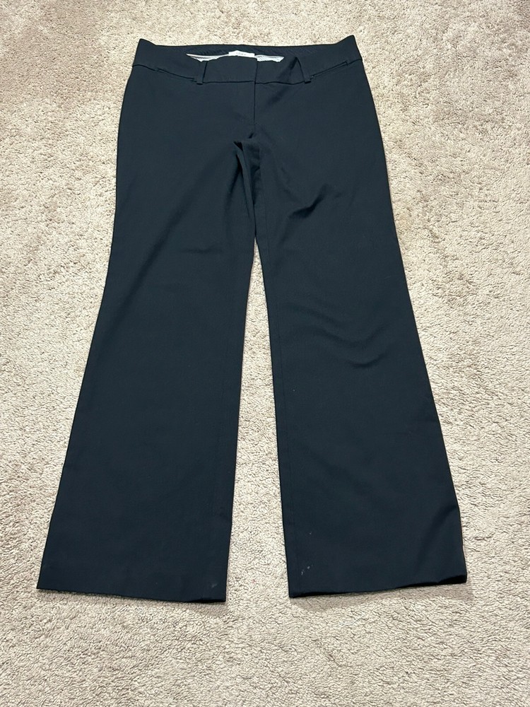 Loft Womens Black Marisa Fit Straight Leg Dress Pants Size 4 Comfort Classic Style