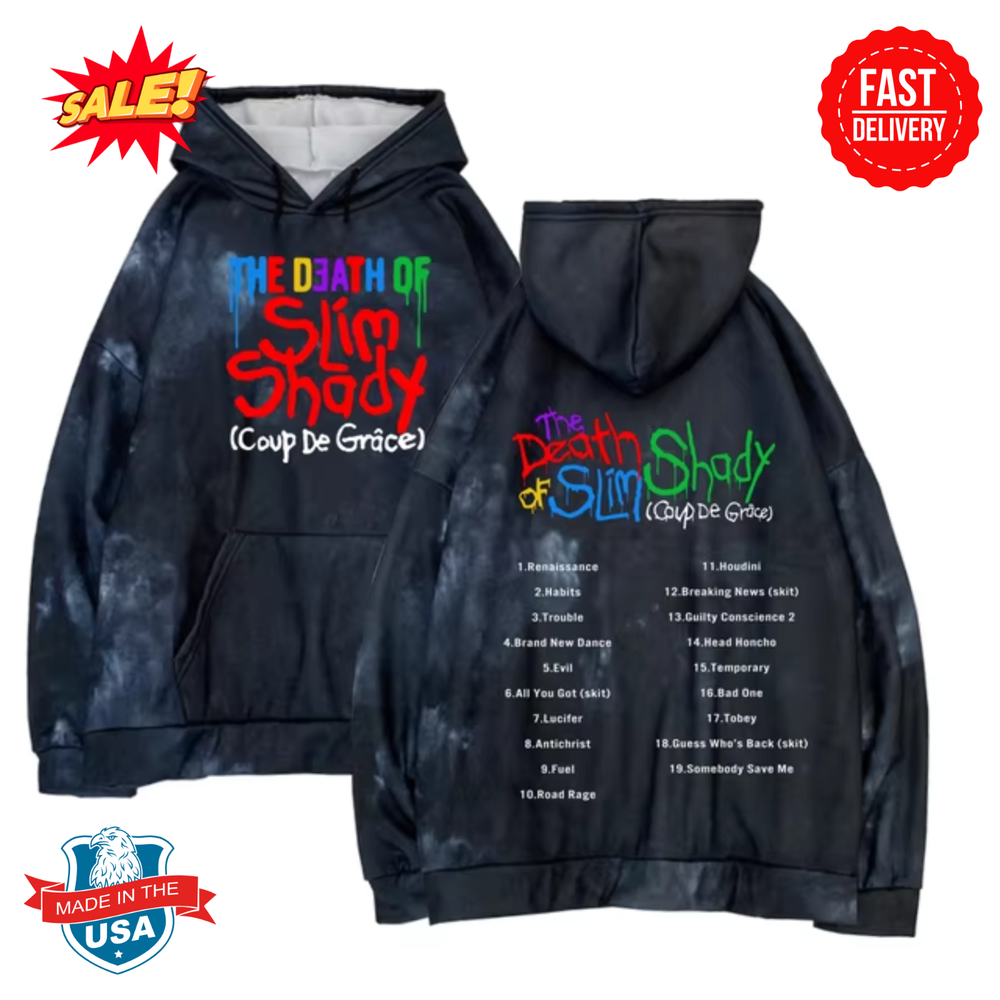 Eminem The Death of Slim Shady Album Tracklist & Tie Dye Hoodies