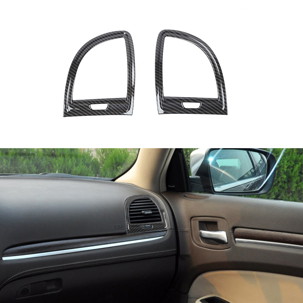 Carbon Fiber Dashboard Side Air Vent AC Outlet Cover Trim For Chrysler 300 2011+