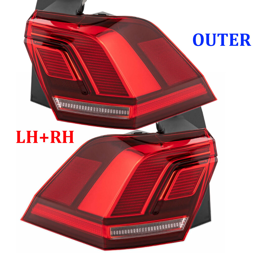 Left & Right Outer Tail Light Set Fits 2018-2021 Volkswagen Tiguan Halogen Lamps