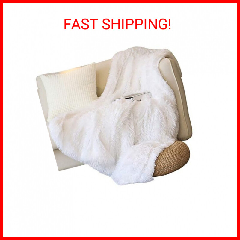 Tuddrom Decorative Extra Soft Faux Fur Throw Blanket 50