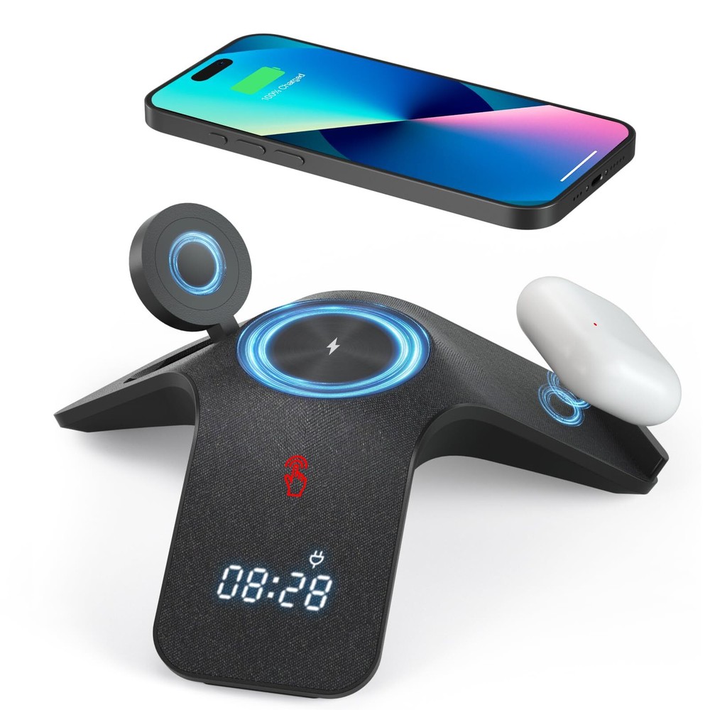 5-in-1 Wireless Charger station - Fast Charging Wireless Charging Stand with ...