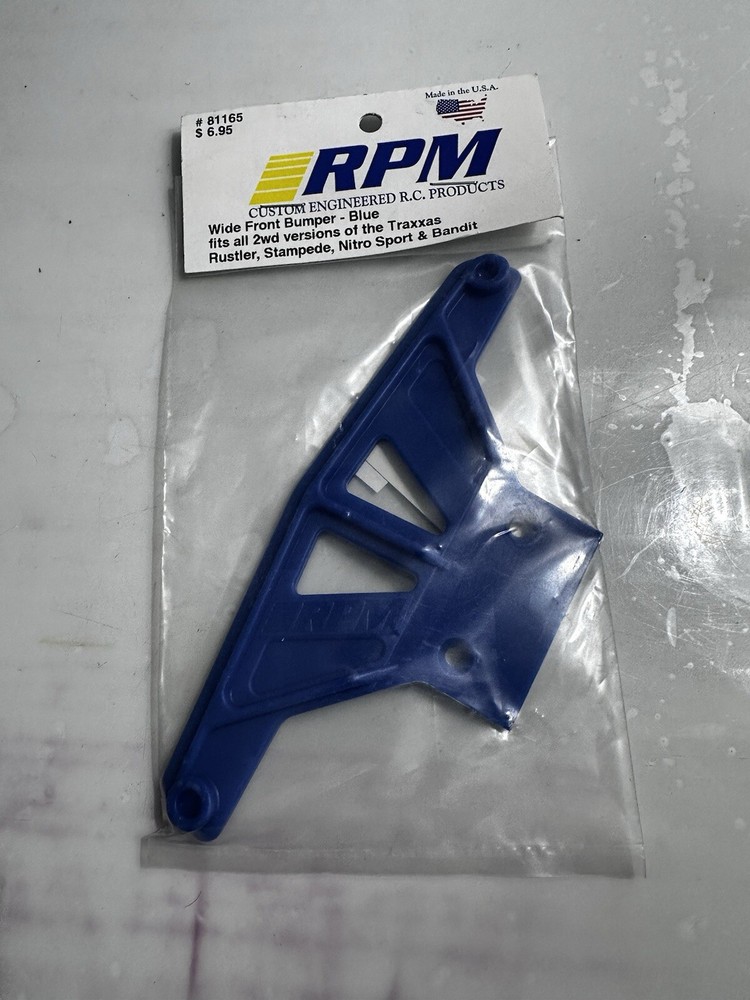 RPM 81165 Blue Wide Front Bumper Traxxas 2WD Rustler Stampede Bandit XL-5 VXL