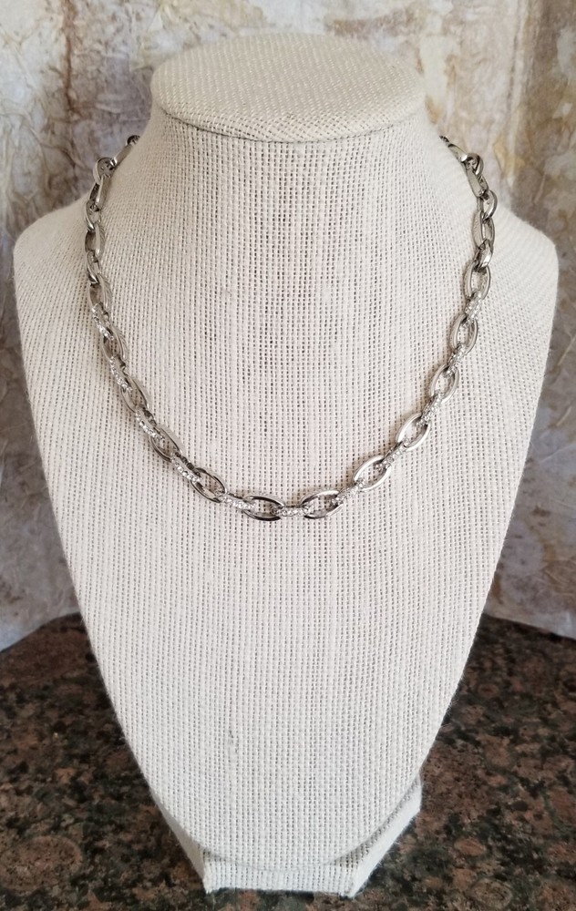 Crystal Chain Necklace with Earrings Jewelry Set