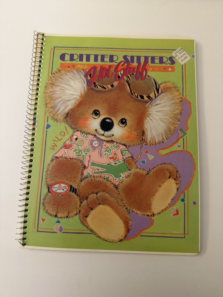 Rare Vintage 1980s Critter Sitters Notebook Mead Morgan Inc Koala Are Hot Stuff