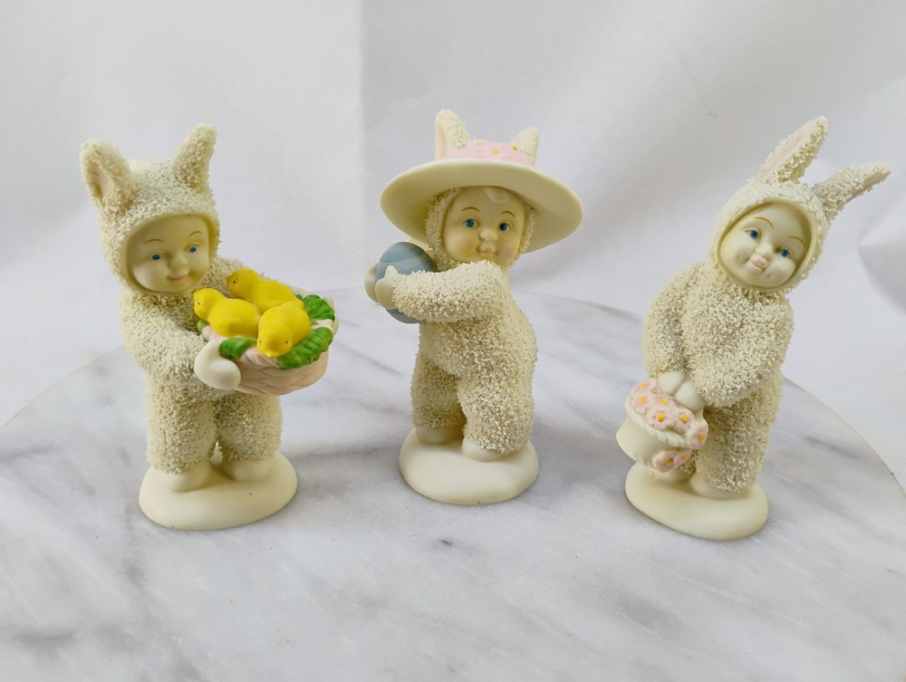 Lot Of 3 Vintage Department 56 Snowbunnies Figurines