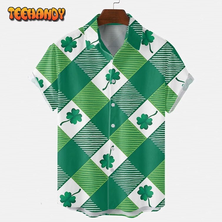 St Patrick8217s Day Hawaiian Shirt Funky Irish 3D Print Button Down Beach Shirts