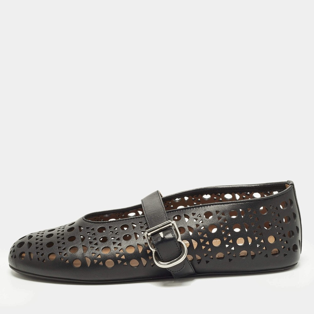 Alaia Vienne Size 41 Black Leather Ballet Flats