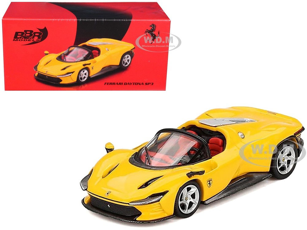 FERRARI DAYTONA SP3 GIALLO MODENA YELLOW 1/64 DIECAST BY BBR MODELS BBRFER64018