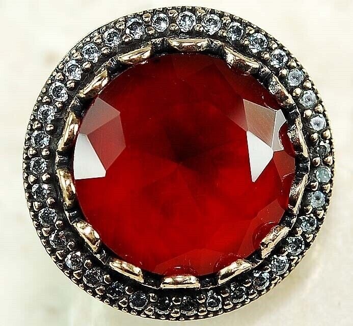 Vintage Ottoman-Inspired 11CT Treated Ruby Topaz 925 Sterling Silver Ring Size 8.5