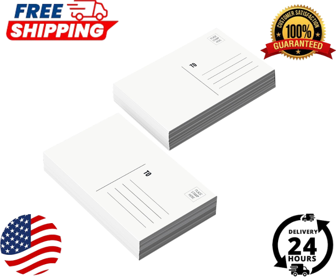 100 Blank Watercolor Postcards 4x6 for Mailing 100 Pcs Unprinted Art Paper Cards