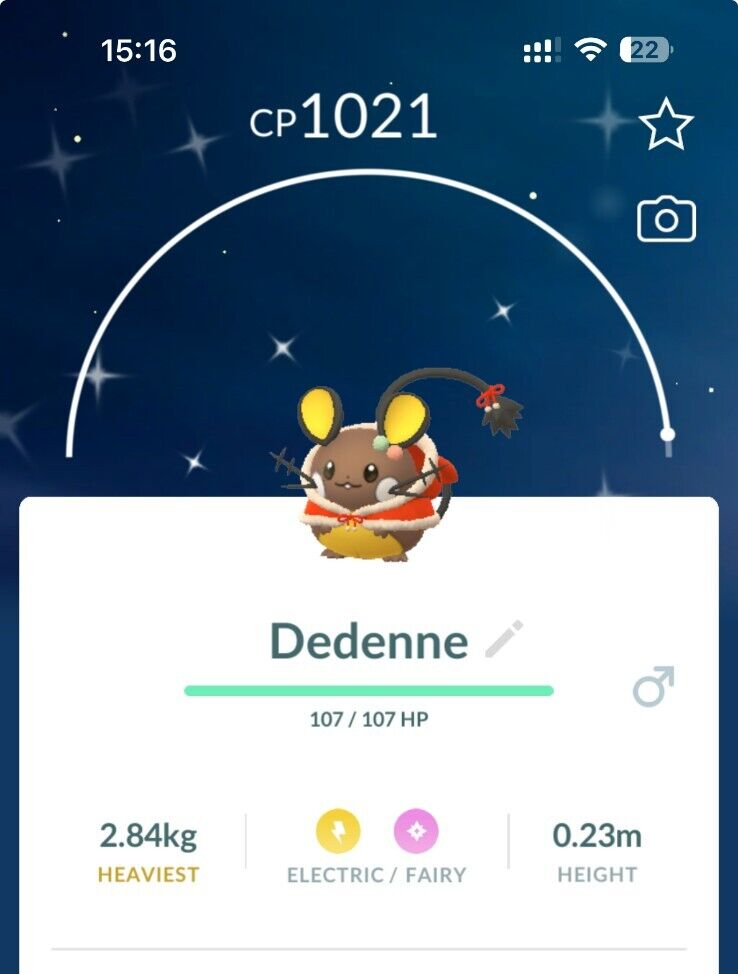 Shiny Holiday Attire Dedenne Costume for Trade - 1M Stardust - Unregistered
