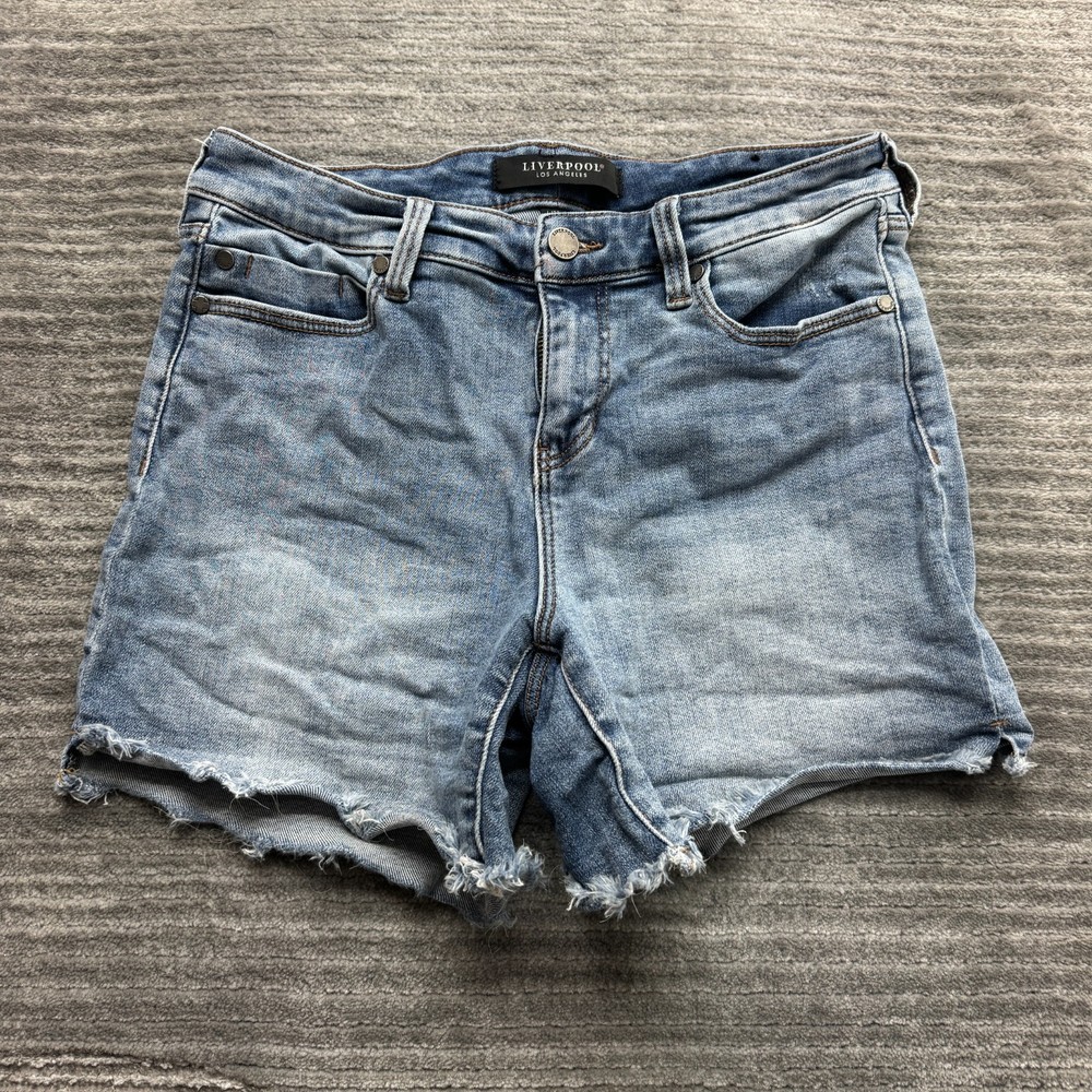 Liverpool Shorts Size 6/28 Womens Vickie Short Blue Denim