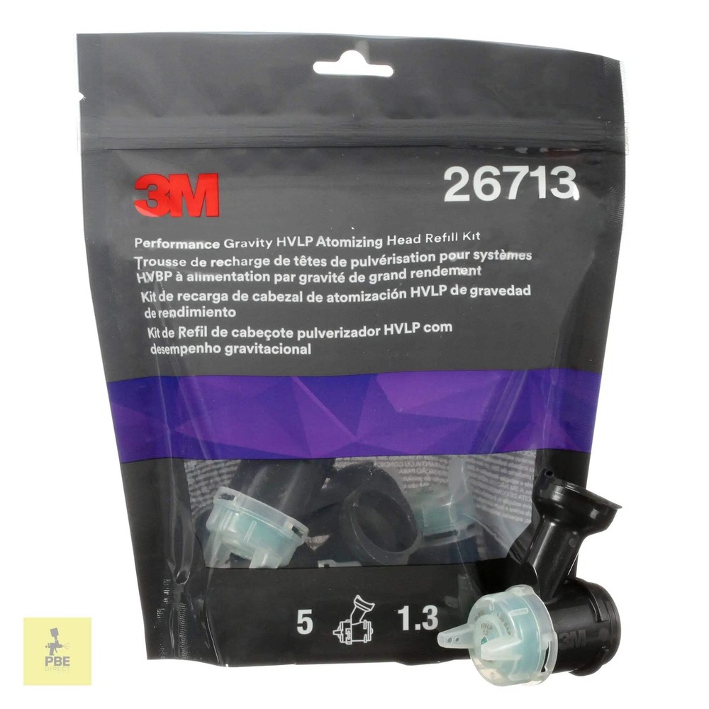 3M™ Atomizing Head Refill Kit for Performance Spray Gun, 1.3 mm, 5 Pack, 26713