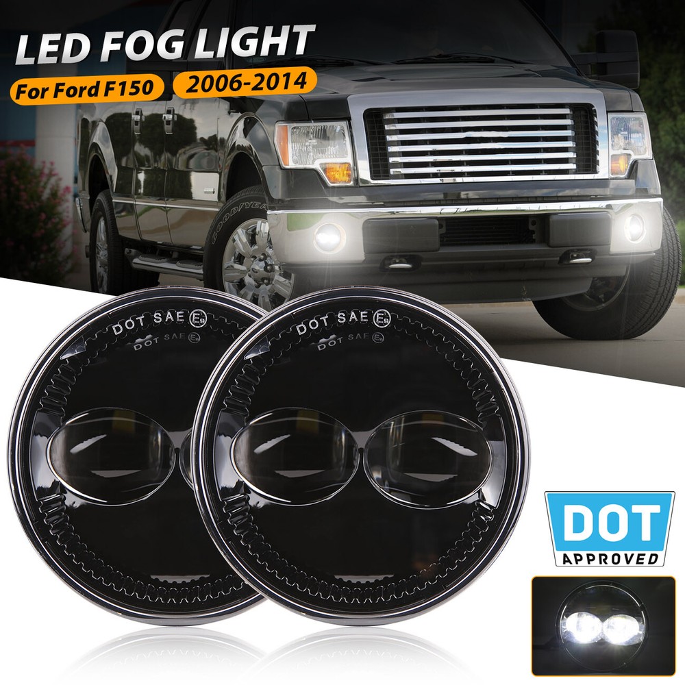 Pair LED Fog Lights Assembly DOT Bumper Driving Lamps For 2006-2014 Ford F150