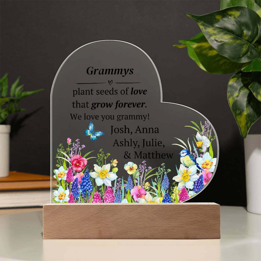 Grammy LED Heart Lighted Plaque