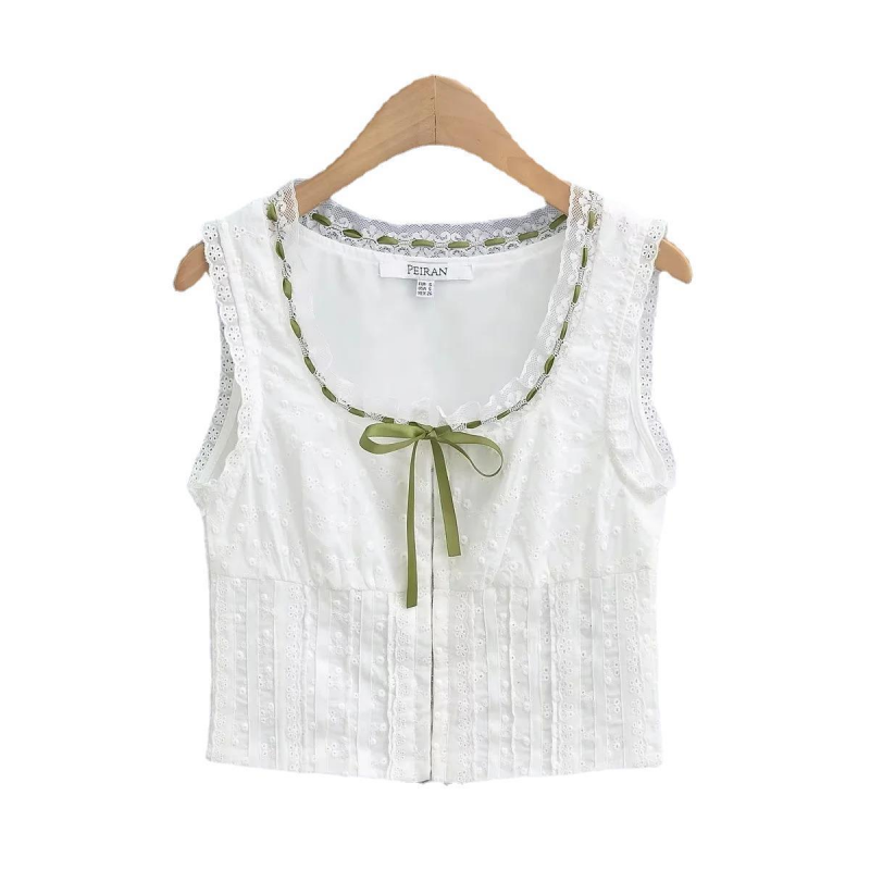 Women's Fashion Sexy Lace U-neck Hundred Small Undershirt Short Tops