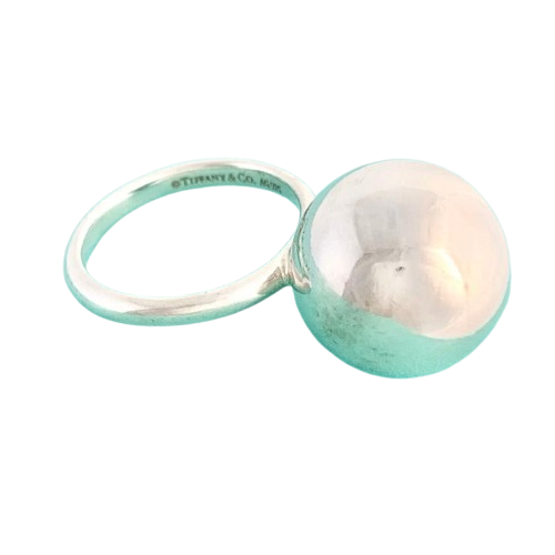Tiffany & Co. Hardware AG925 Ball Ring Silver Size US 8 JP4.5 – Elegant Jewelry