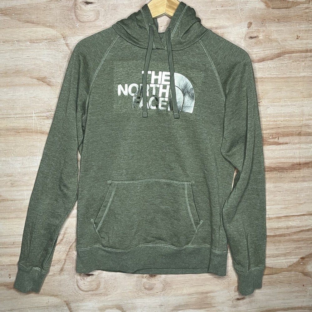 The North Face Womens Green Gold Hoodie Small Medium Pullover Sweatshirt