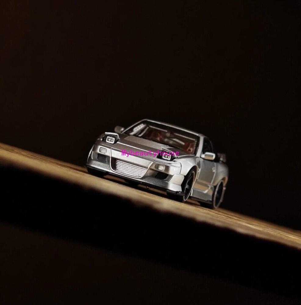 MT 1:64 Silver Silvia S13 180SX Spirit REI Sports Model Diecast Metal Car