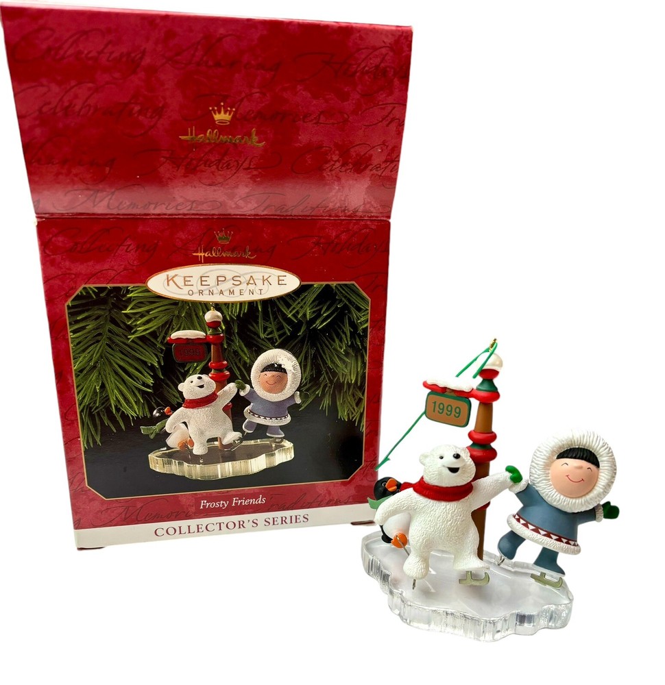 Frosty Friends Ice Skating Keepsake Christmas Ornament Hallmark 1999 Series 20