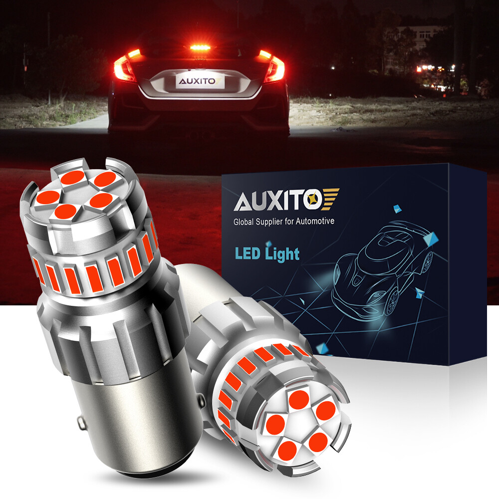 2X 1157 LED Red DRL Signal Turn Indicator Brake Parking Side Light Marker Bulbs