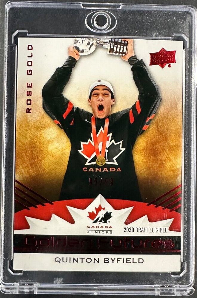 2020 Upper Deck Team Canada Juniors Rose Gold Quinton Byfield /99