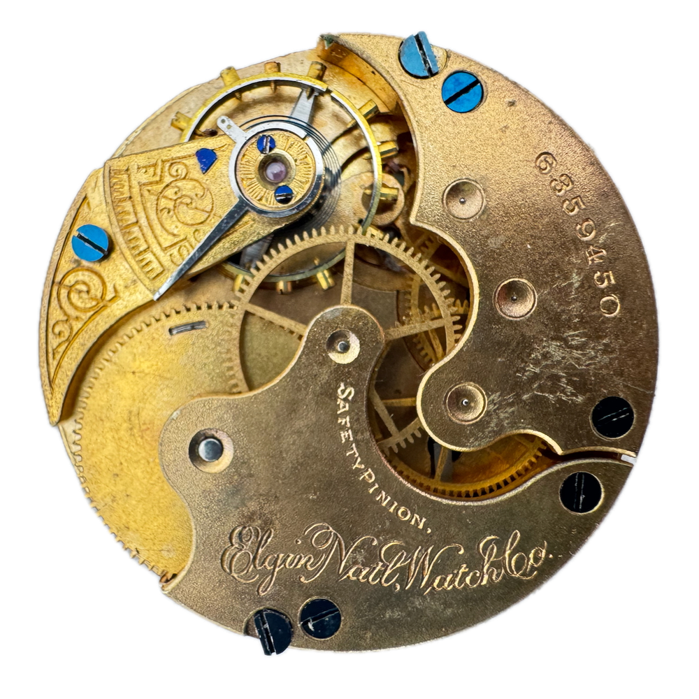 Antique 1896 Elgin 6s 7j Hunter Case Multicolor Mechanical Pocket Watch Movement 117