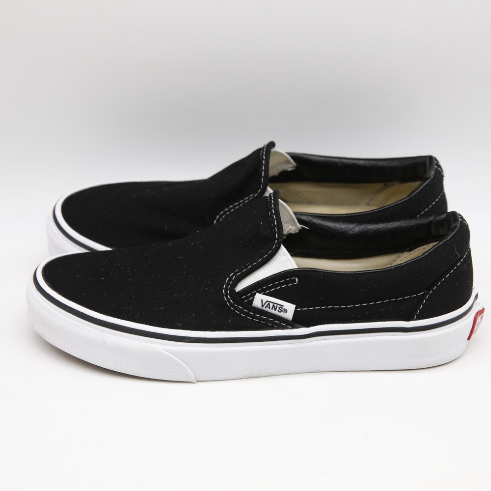 Vans Shoes Mens 4.5 Womens 6 Of The Wall Slip On Sneakers Black Canvas Skate
