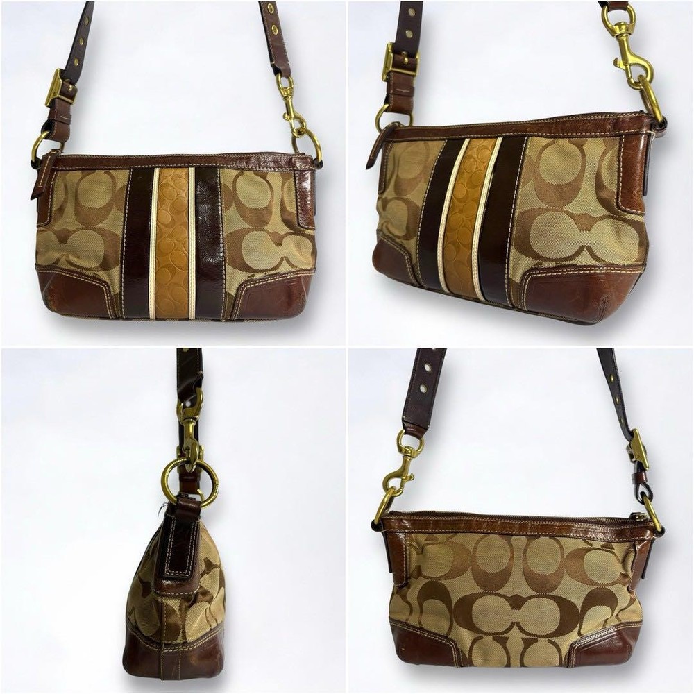 Coach Signature Canvas Shoulder Bag in Brown Style G0602180