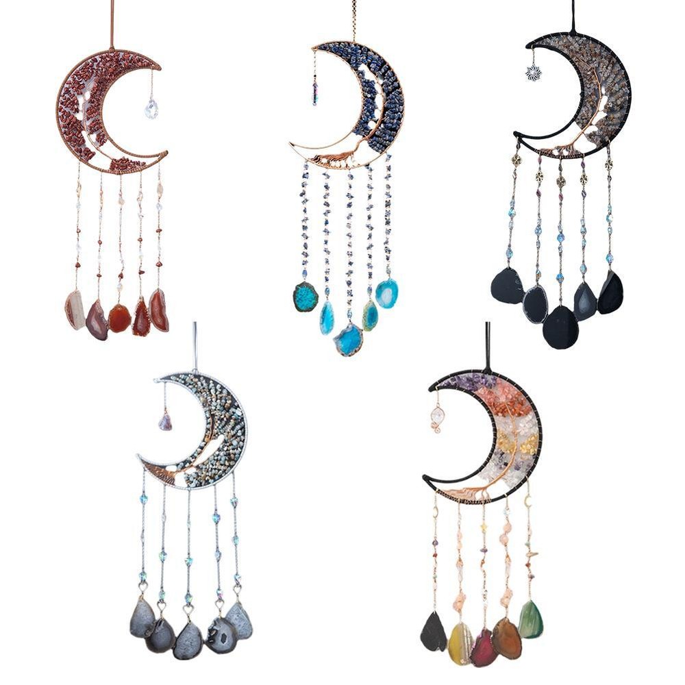 Light Luxury Dream Catcher Agate Piece Hanging Decoration Wind Chime Wall  T7N7