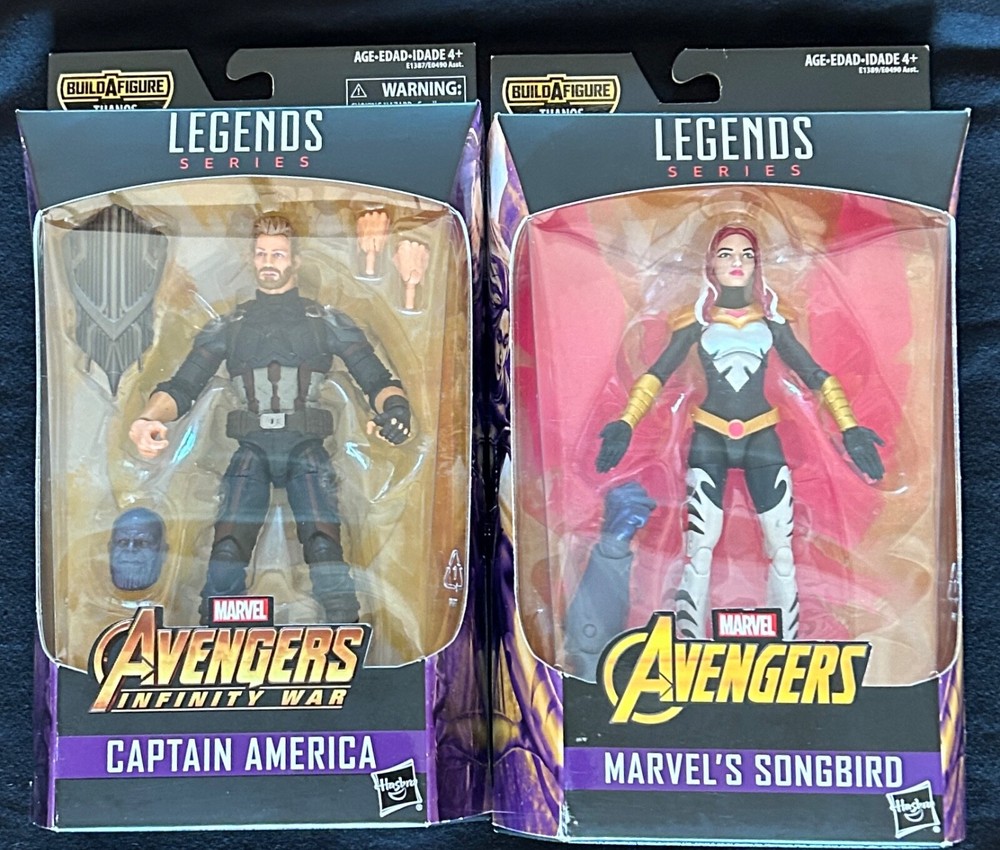 Marvel Legends Series Captain America Infinity War & Songbird with BAF Thanos