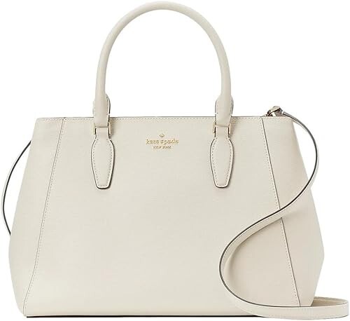 Kate Spade Kristi Satchel Parchment Meringue White Leather Satchel Bag KG017