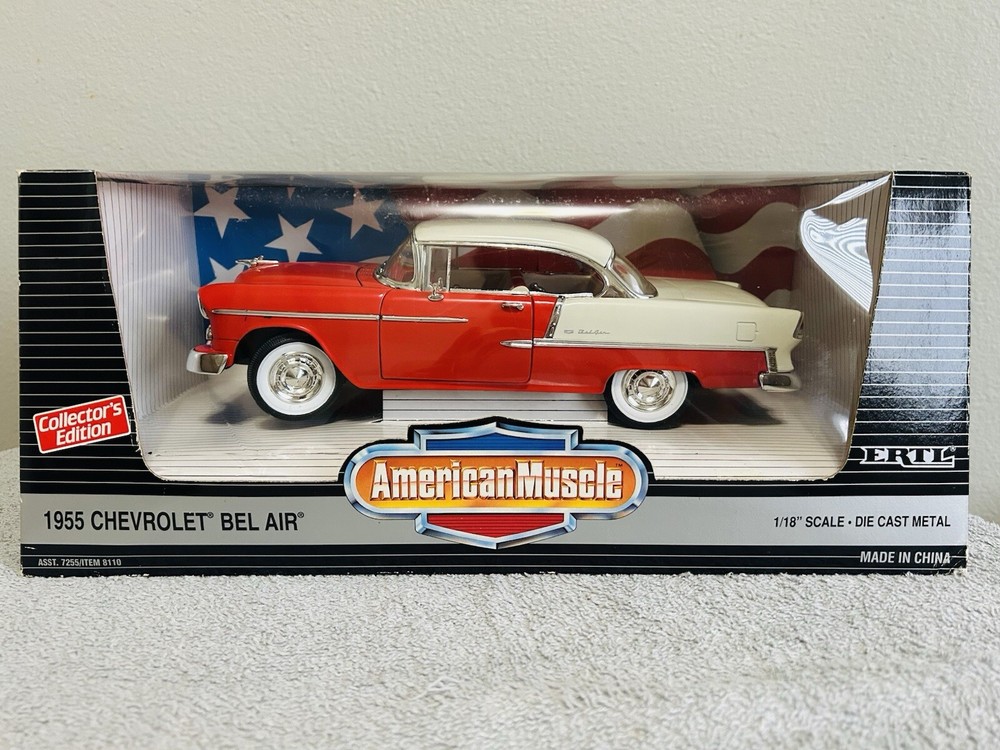 ERTL American Muscle Gypsy Red 1955 Chevrolet Bel Air Diecast Metal Car 1 18
