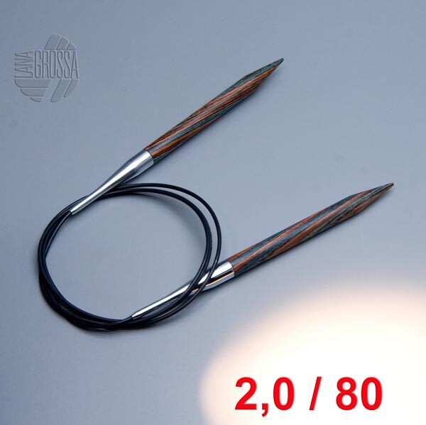 Lana Grossa Circular Knitting Needle Design Wood 80cm / 2.0mm