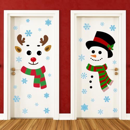 Christmas Wall Decorations Christmas Door Decorations snowman sticker 003
