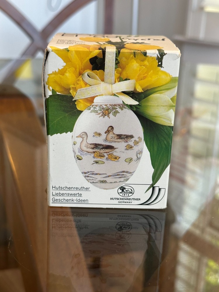Vintage 1989 Hutschenreuther Ole Winther Porcelain Egg Ornament with Original Box